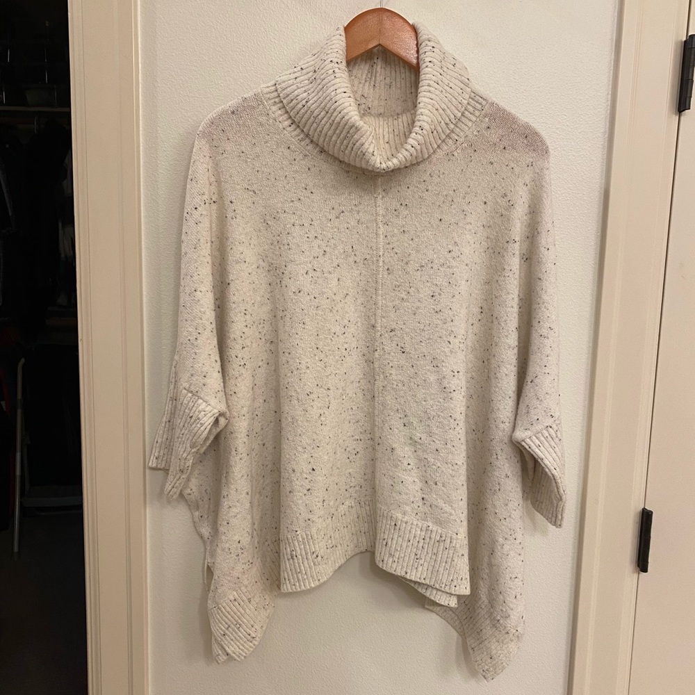 Flecked Pocket Poncho Sweater